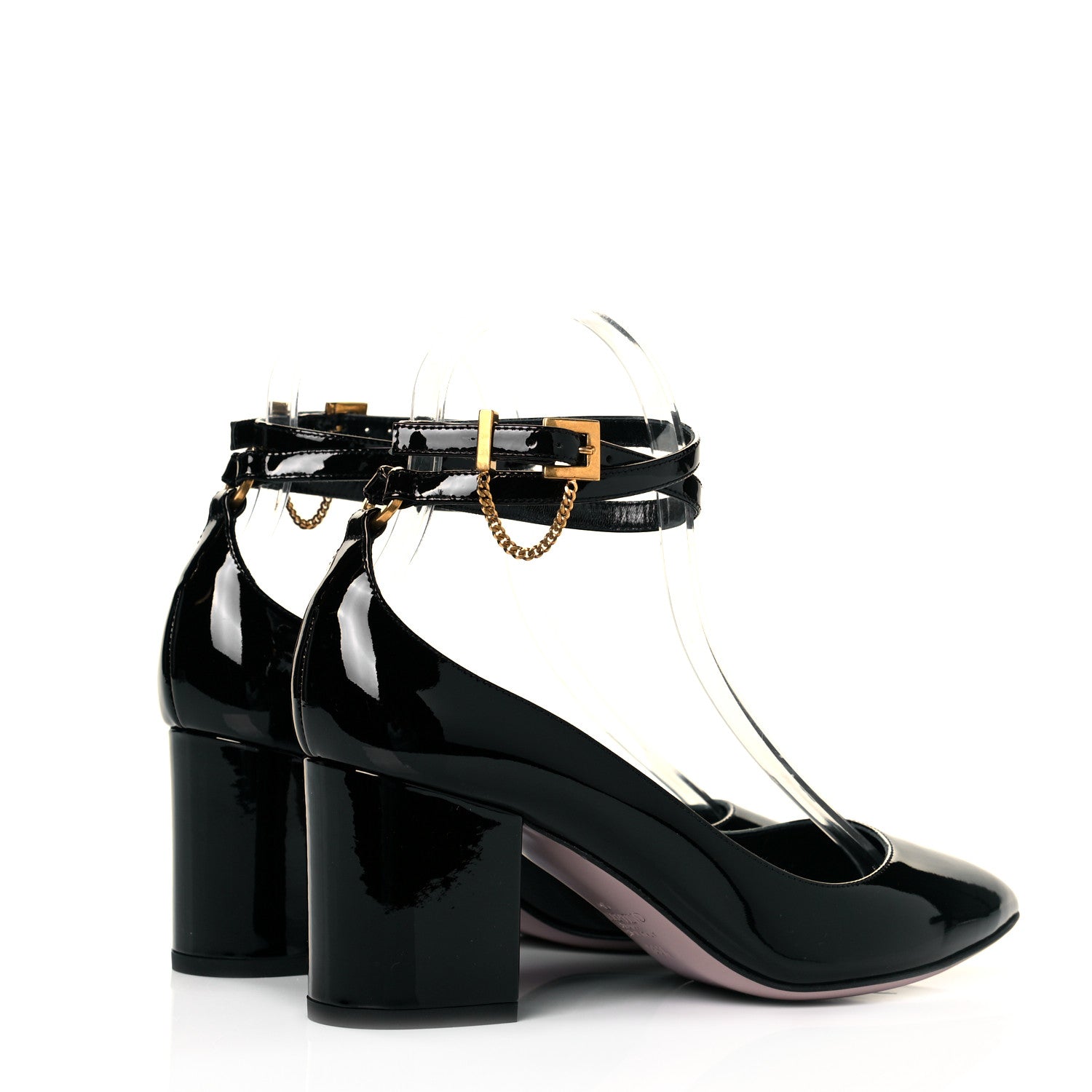 Valentino Garavani Patent Double Ankle Strap Pumps 36.5 Black 4 of 8