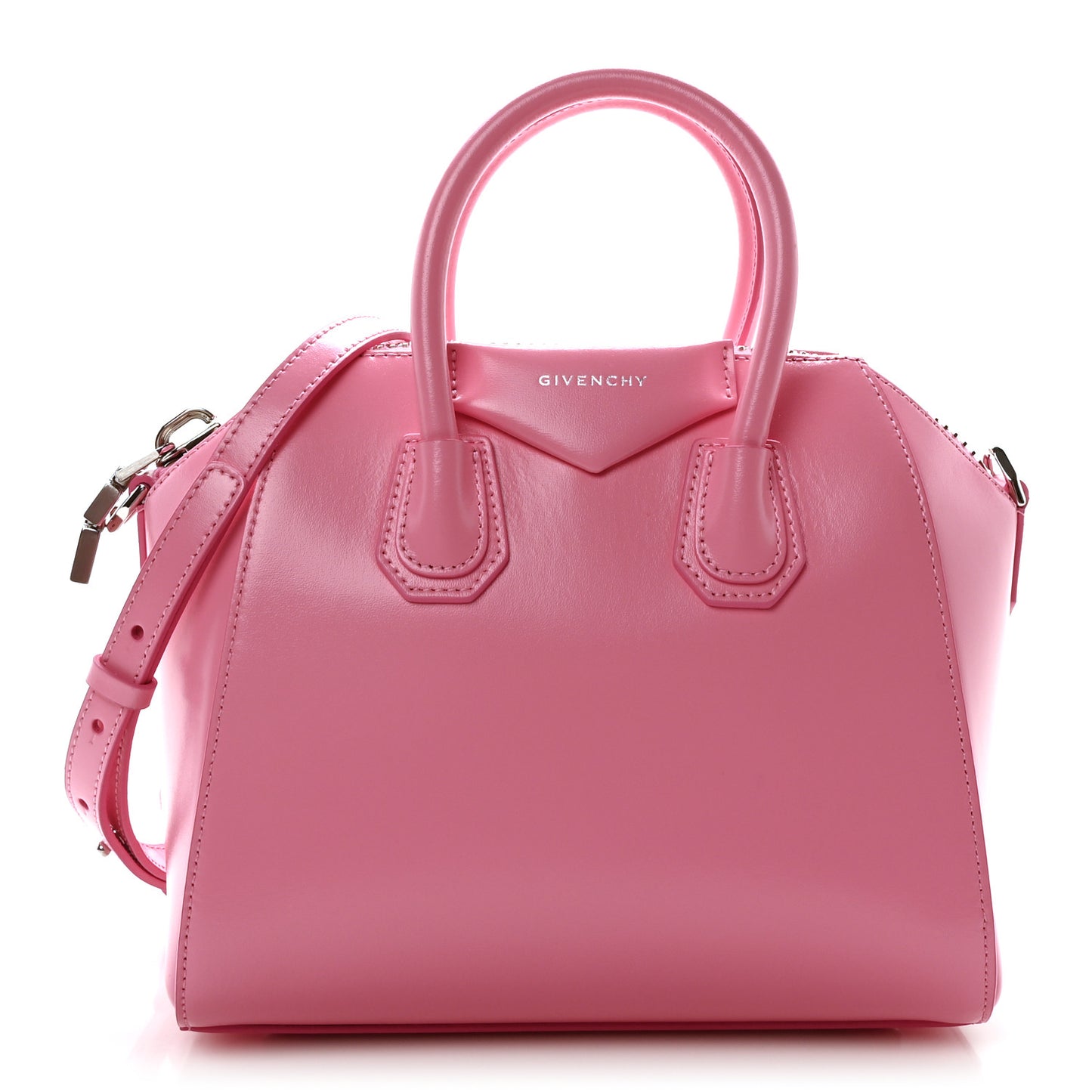 Shiny Lord Calfskin Mini Antigona Bright Pink