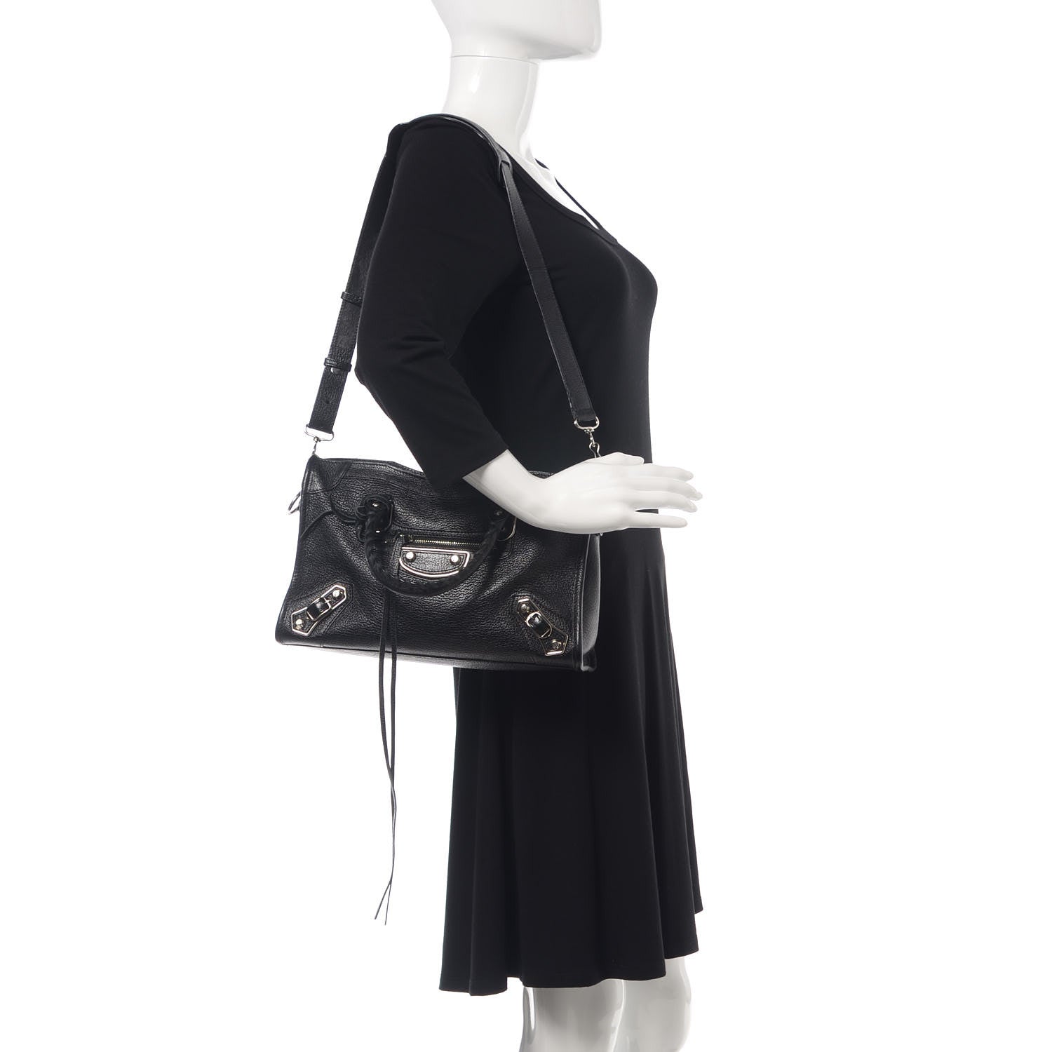 Balenciaga Chevre Silver Metallic Edge Hardware S City Black 2 of 9
