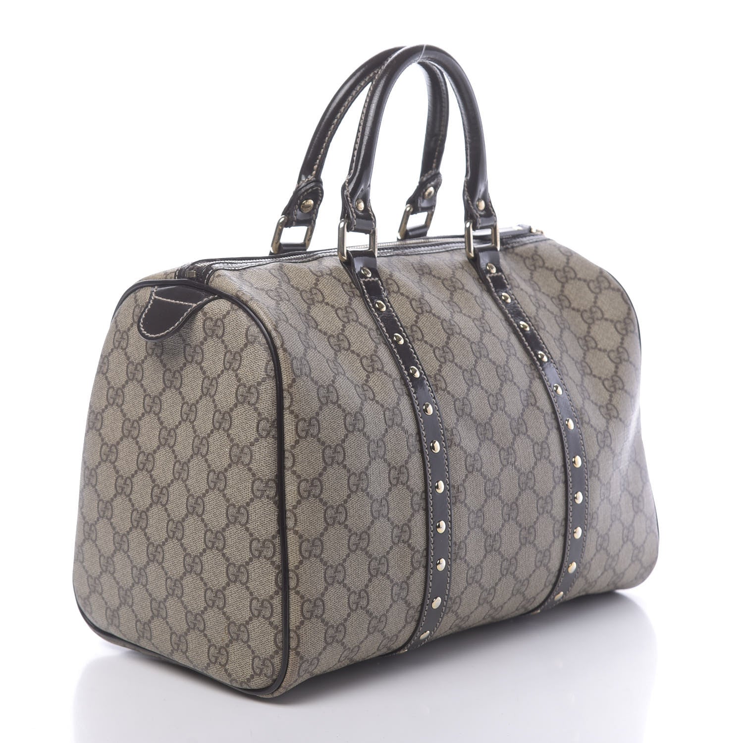 Gucci Monogram Guccissima Hearts Studded Medium Joy Boston Dark Brown 3 of 10