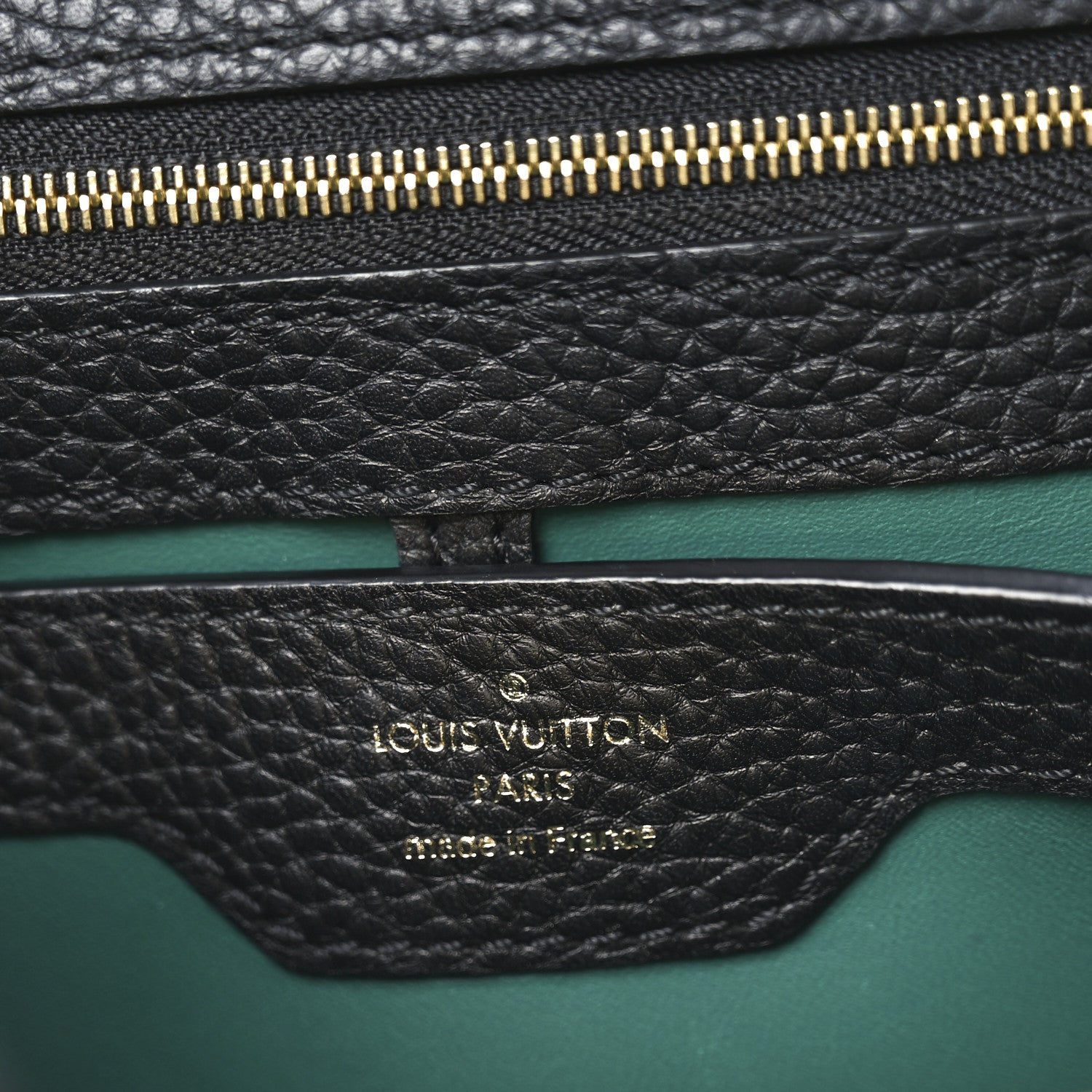 Louis Vuitton Taurillon Malachite Effect BB Capucines Black 6 of 9