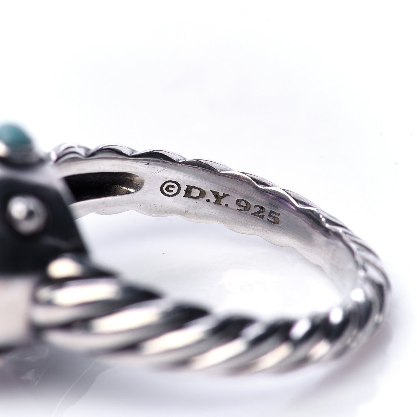 Sterling Silver Amethyst Turquoise 11mm Renaissance Ring 57 8