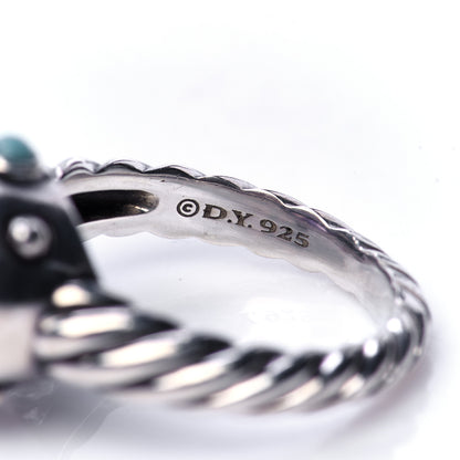 David Yurman Sterling Silver Amethyst Turquoise 11mm Renaissance Ring 57 8 5 of 6