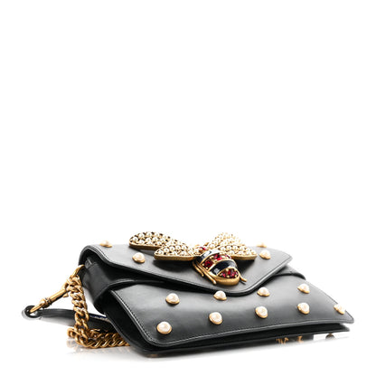 Gucci Nappa Pearl Studded Mini Queen Margaret Broadway Shoulder Bag Black 4 of 10