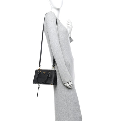 Prada Saffiano Lux Mini Galleria Double Zip Tote Black 2 of 11