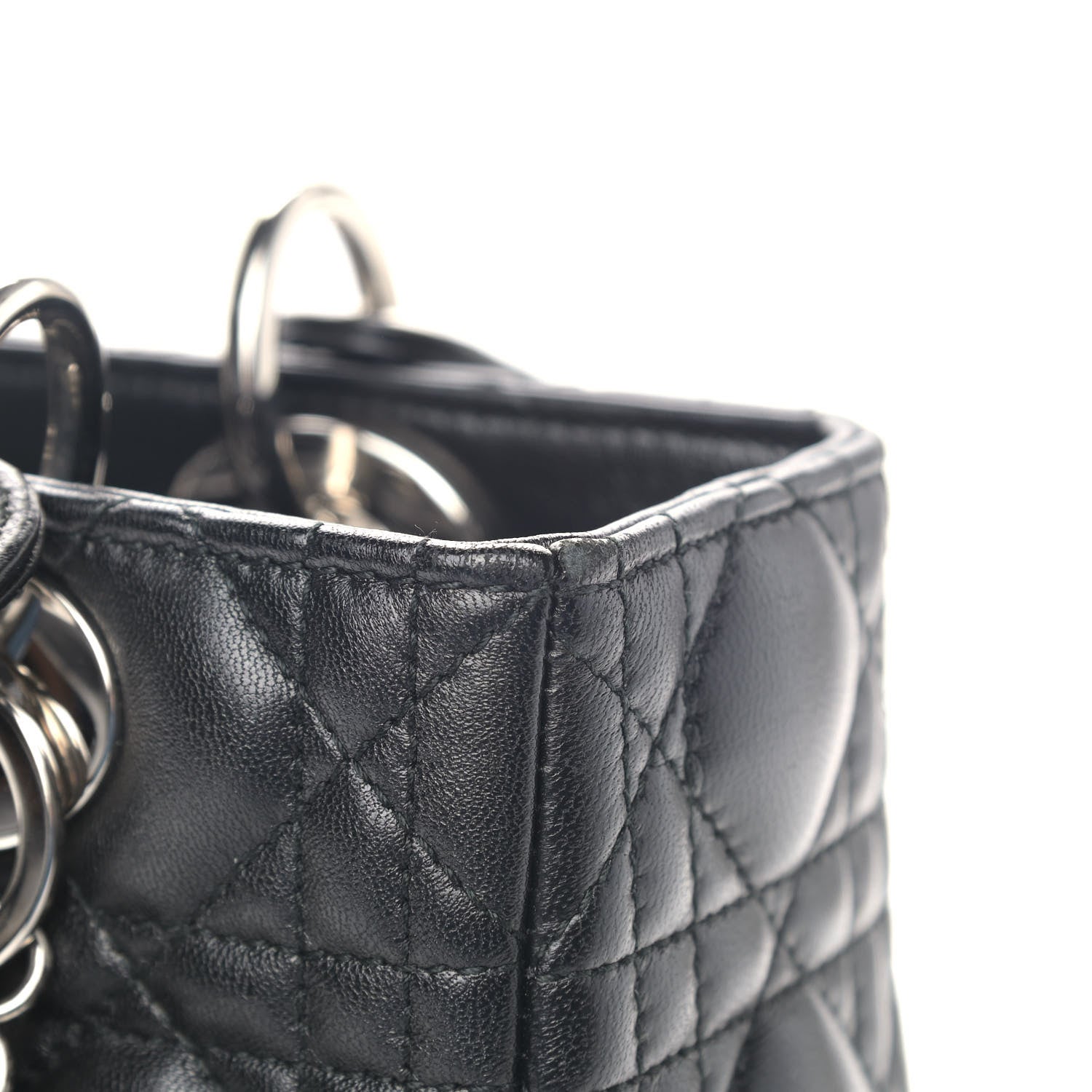 Christian Dior Lambskin Cannage Medium Lady Dior Black 10 of 14