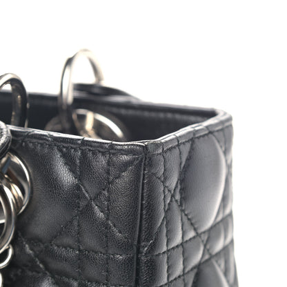Christian Dior Lambskin Cannage Medium Lady Dior Black 10 of 14