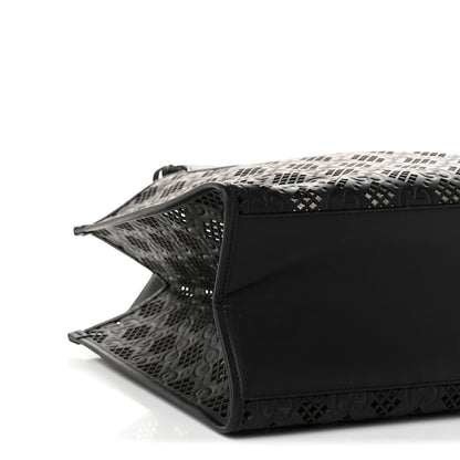 Gucci Calfskin GG Monogram Diamond Cut Medium Ophidia Tote Bag Black 10 of 11