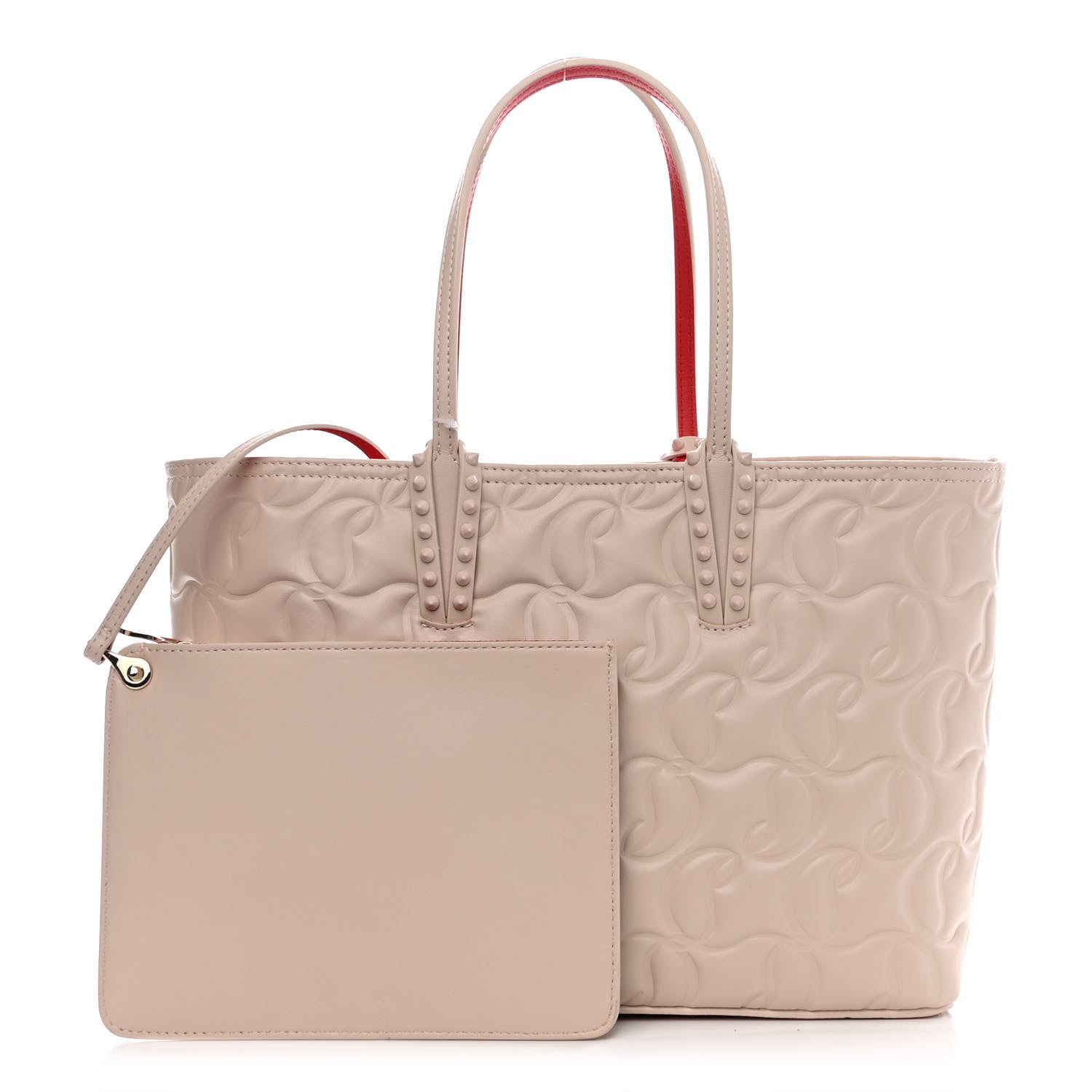 Christian Louboutin Nappa Embossed Small East West Cabata Tote Leche 1 of 11