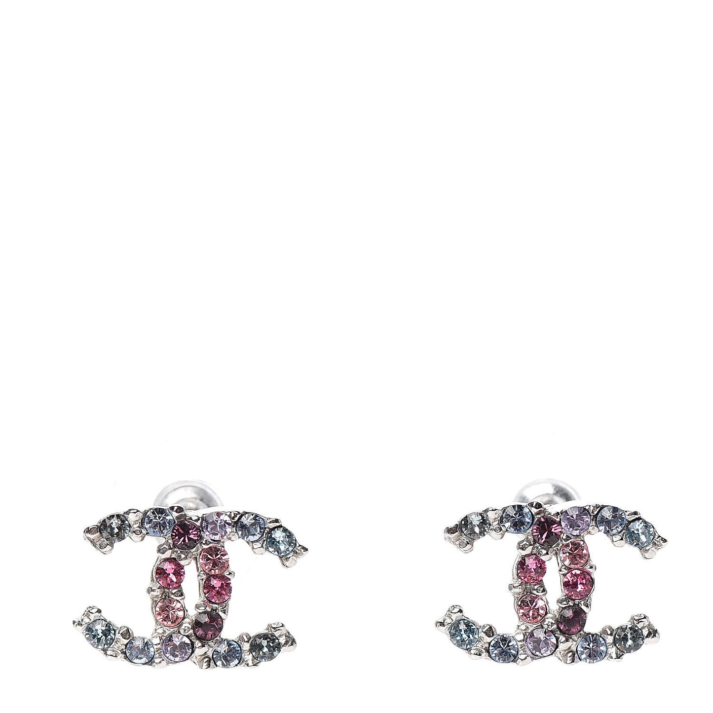 Crystal CC Earrings Silver Multicolor