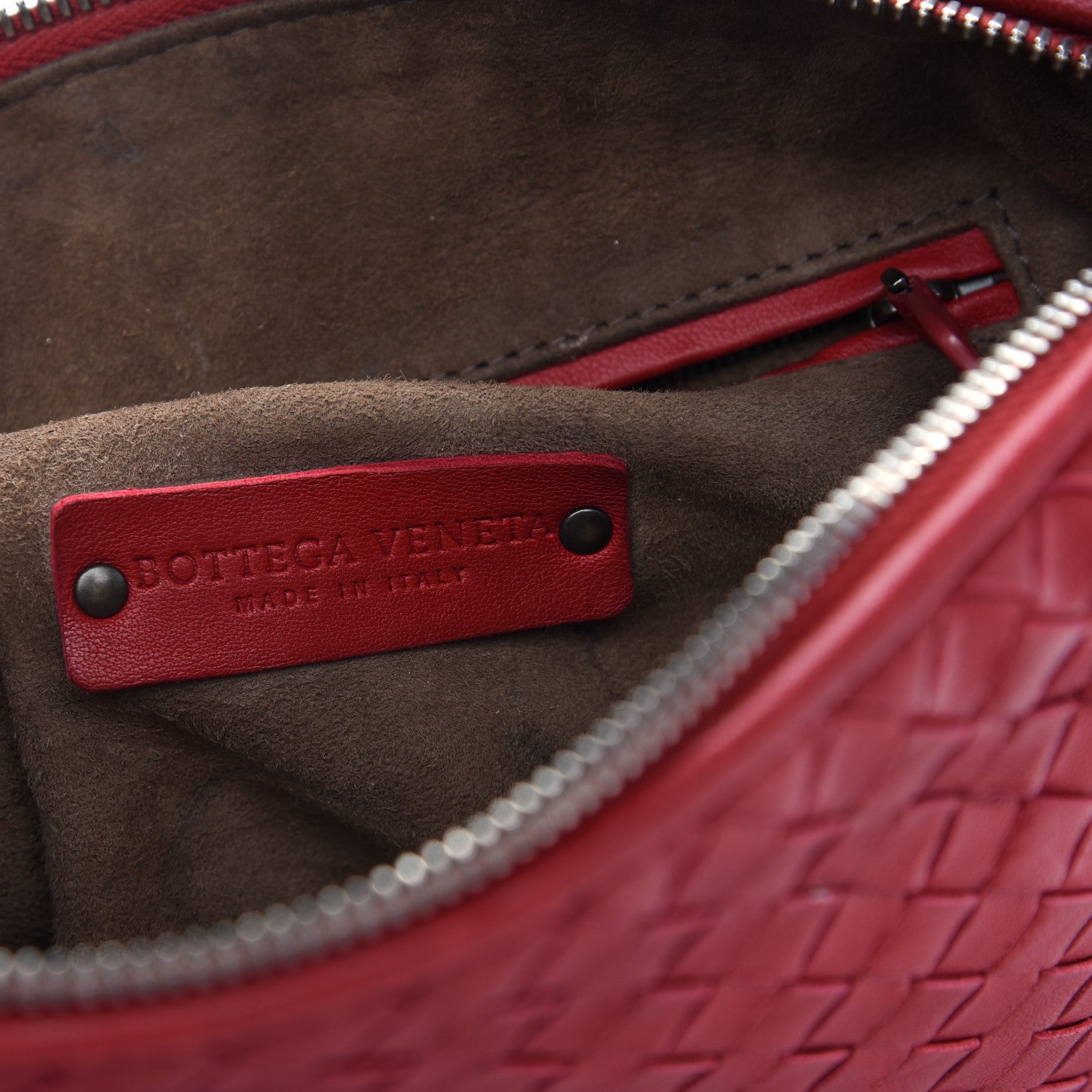 Bottega Veneta Nappa Intrecciato Nodini Crossbody Messenger Red 6 of 12