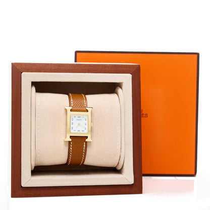 Hermes Stainless Steel Epsom 21mm Heure H Hour Quartz Watch Gold 5 of 5