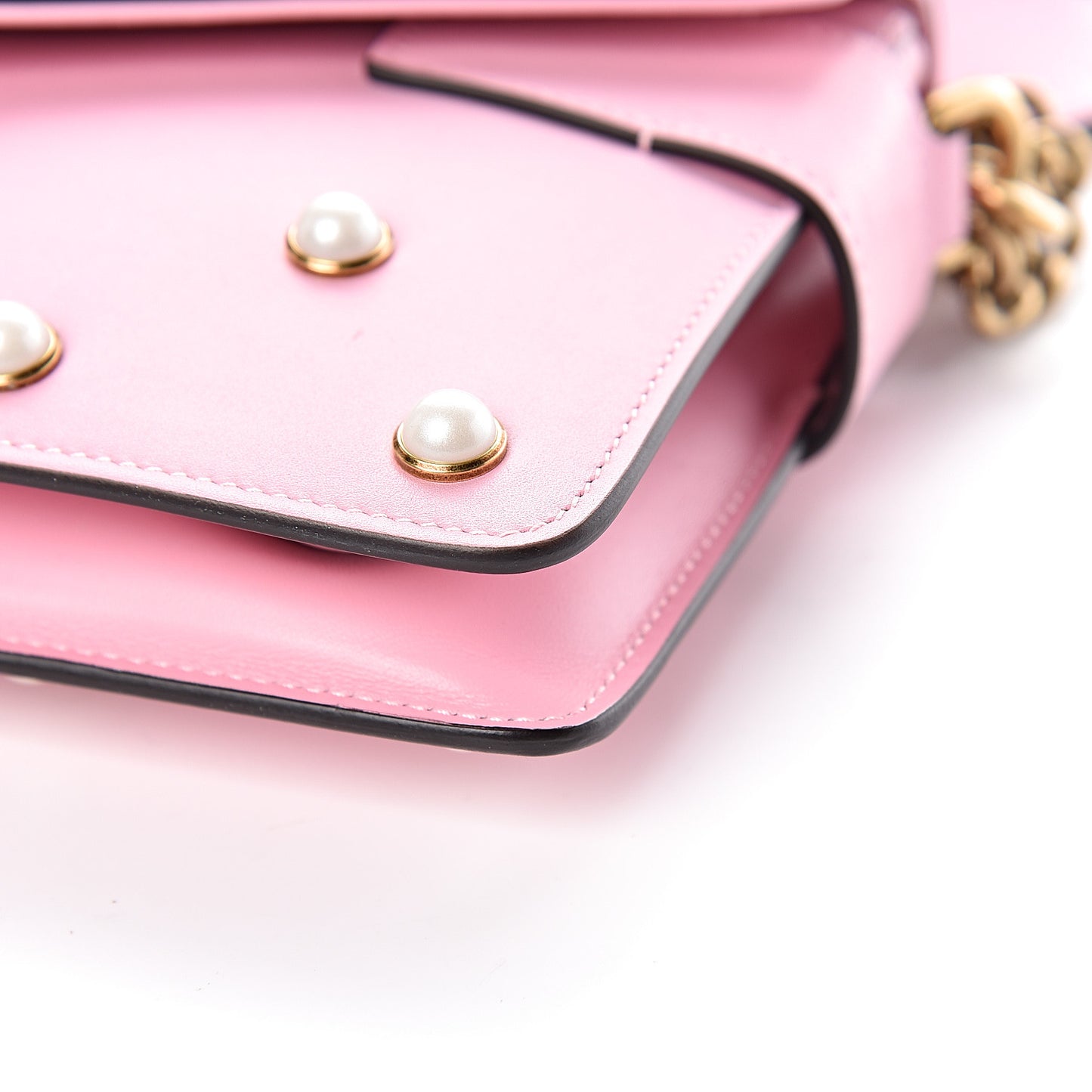 Nappa Pearl Studded Mini Queen Margaret Broadway Shoulder Bag Sugar Pink