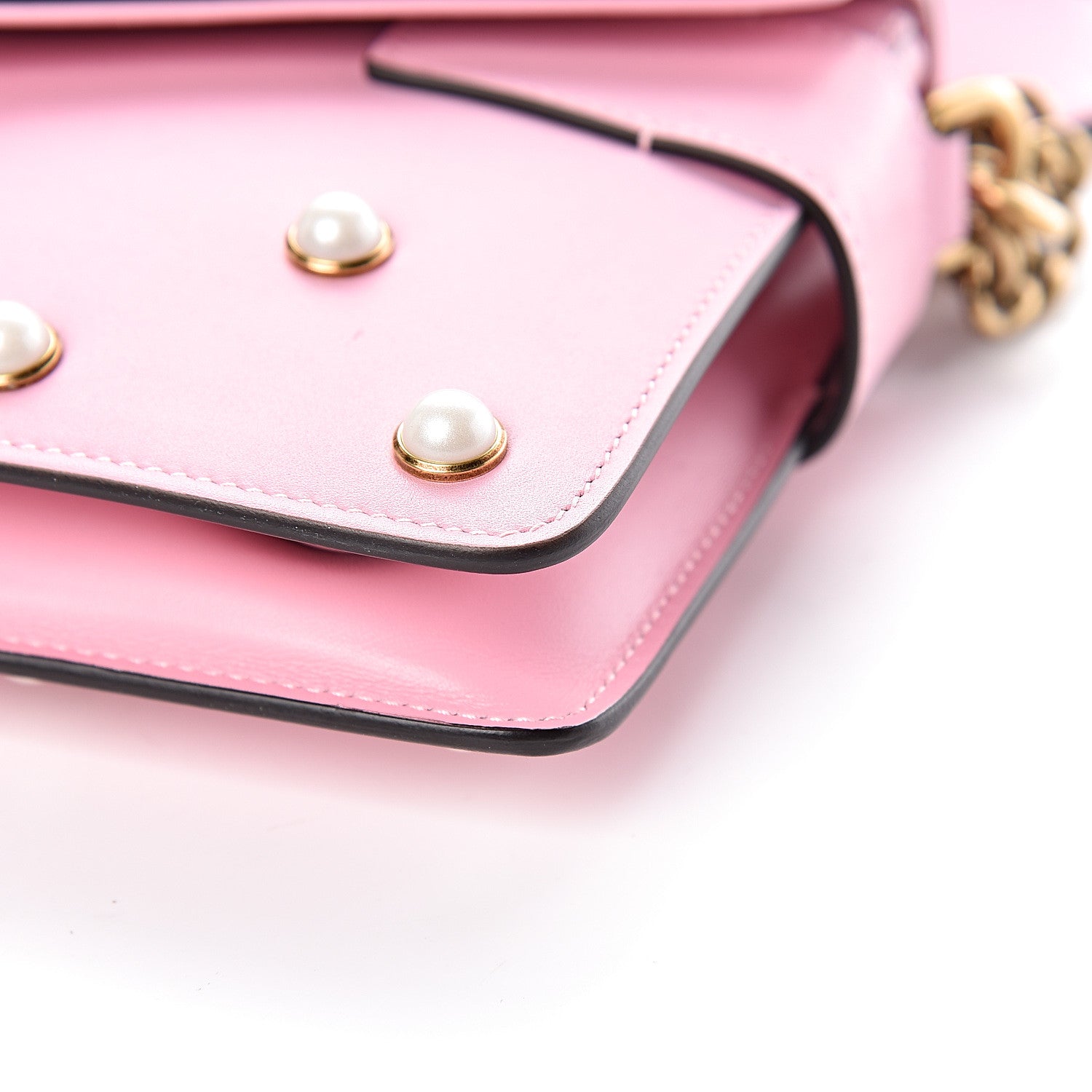 Gucci Nappa Pearl Studded Mini Queen Margaret Broadway Shoulder Bag Sugar Pink 10 of 11
