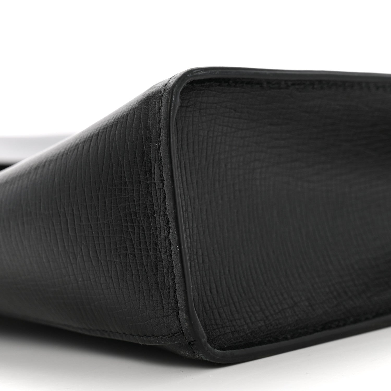 Salvatore Ferragamo Hammered Calfskin Rib Tote Black 10 of 13