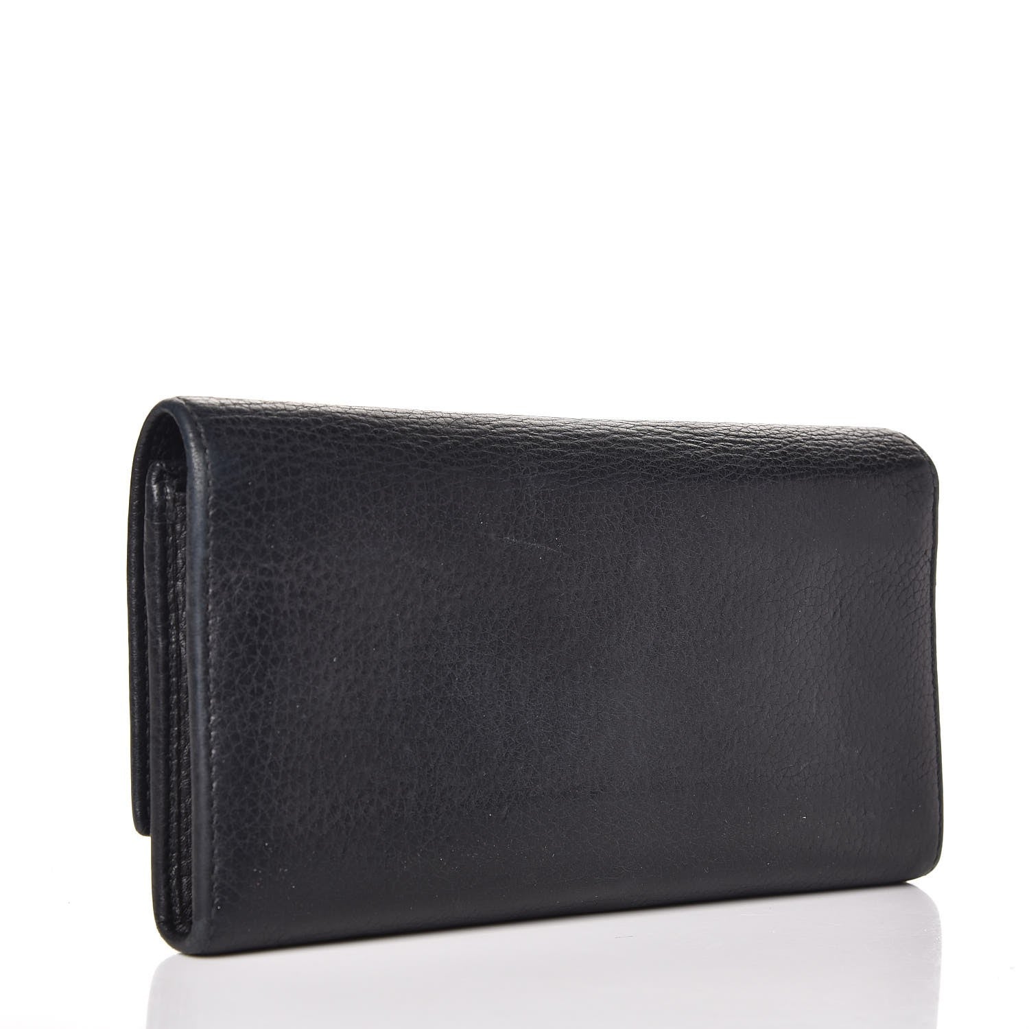 Gucci Pebbled Calfskin Large Soho Continental Wallet Black 3 of 15