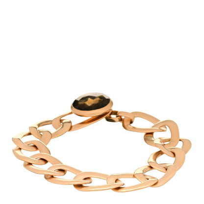 Pomellato 18K Rose Gold Smoky Quartz Narciso Curb Link Bracelet 2 of 3