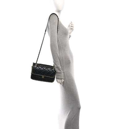 Chanel Crumpled Calfskin Medium Chain All Over Flap Black 2 of 10