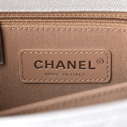 Chanel Iridescent Caviar Chevron Quilted Mini Coco Handle Flap White 6 of 11