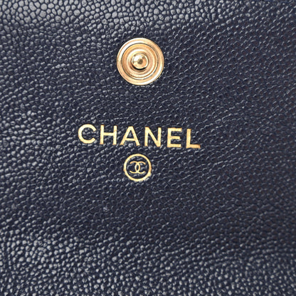 Chanel Caviar Quilted Boy Flap Card Holder Navy 6 of 9
