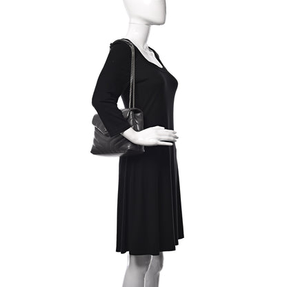 Saint Laurent Calfskin Y Quilted Monogram Small Loulou Chain Satchel Asphalt 2 of 10