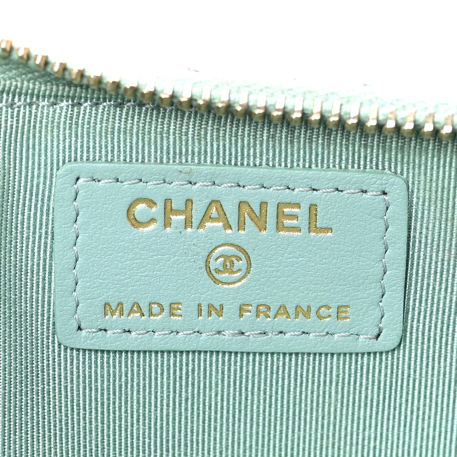 Chanel Caviar Quilted Classic Flat Wallet Pouch Light Blue 6 of 7