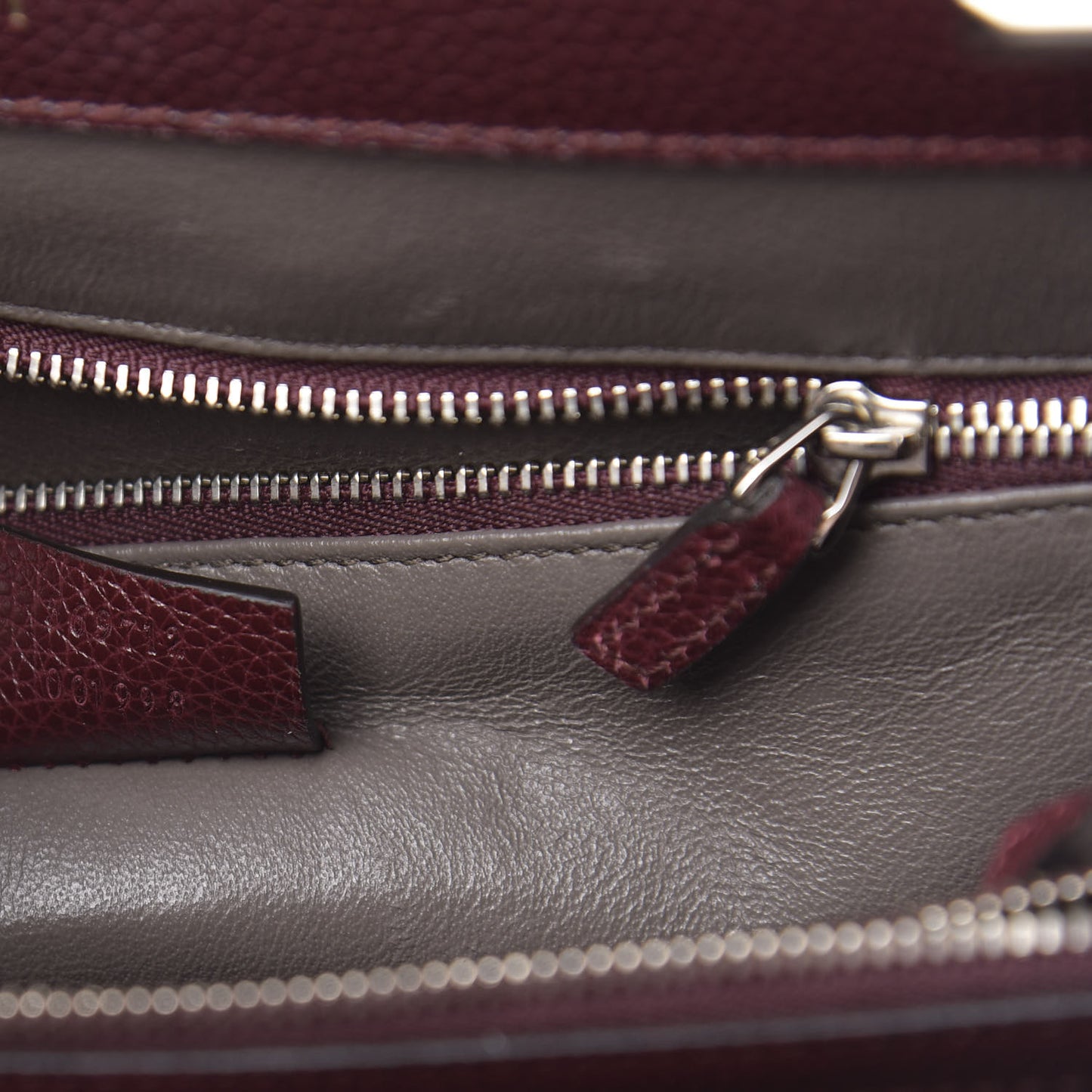 Grainy Calfskin Small Zumi Top Handle Bag Vintage Bordeaux