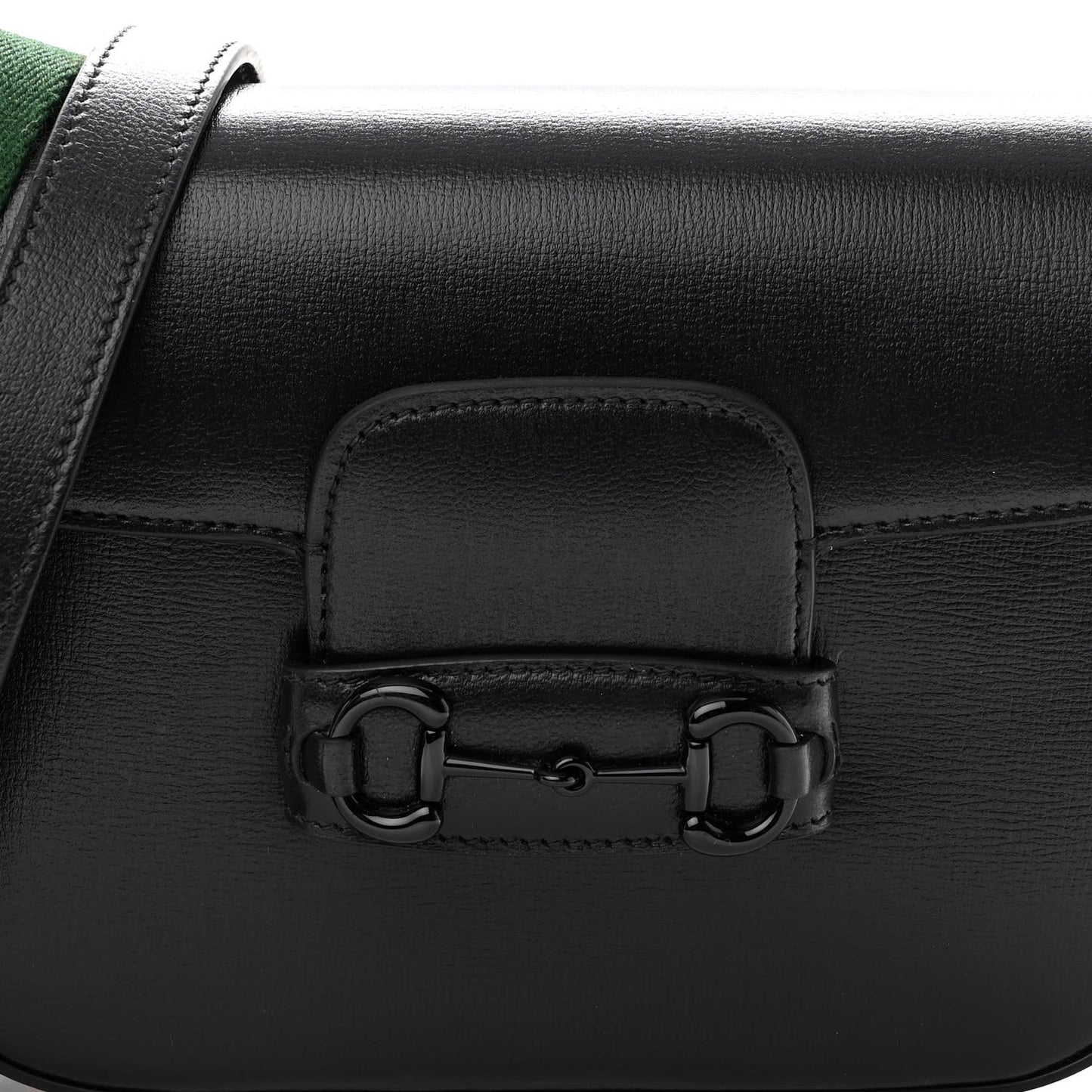Azalea Calfskin Web Monochrome Small Horsebit 1955 Shoulder Bag Black