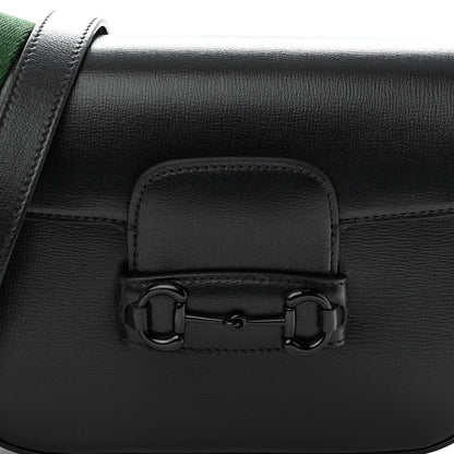 Gucci Azalea Calfskin Web Monochrome Small Horsebit 1955 Shoulder Bag Black 7 of 9