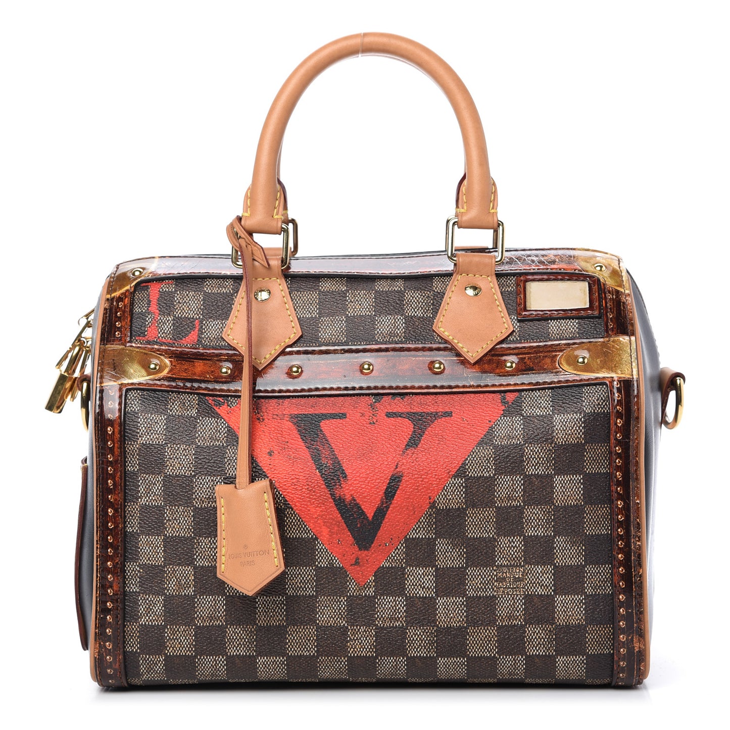 Transformed Damier Ebene Time Trunk Speedy Bandouliere 25 Black