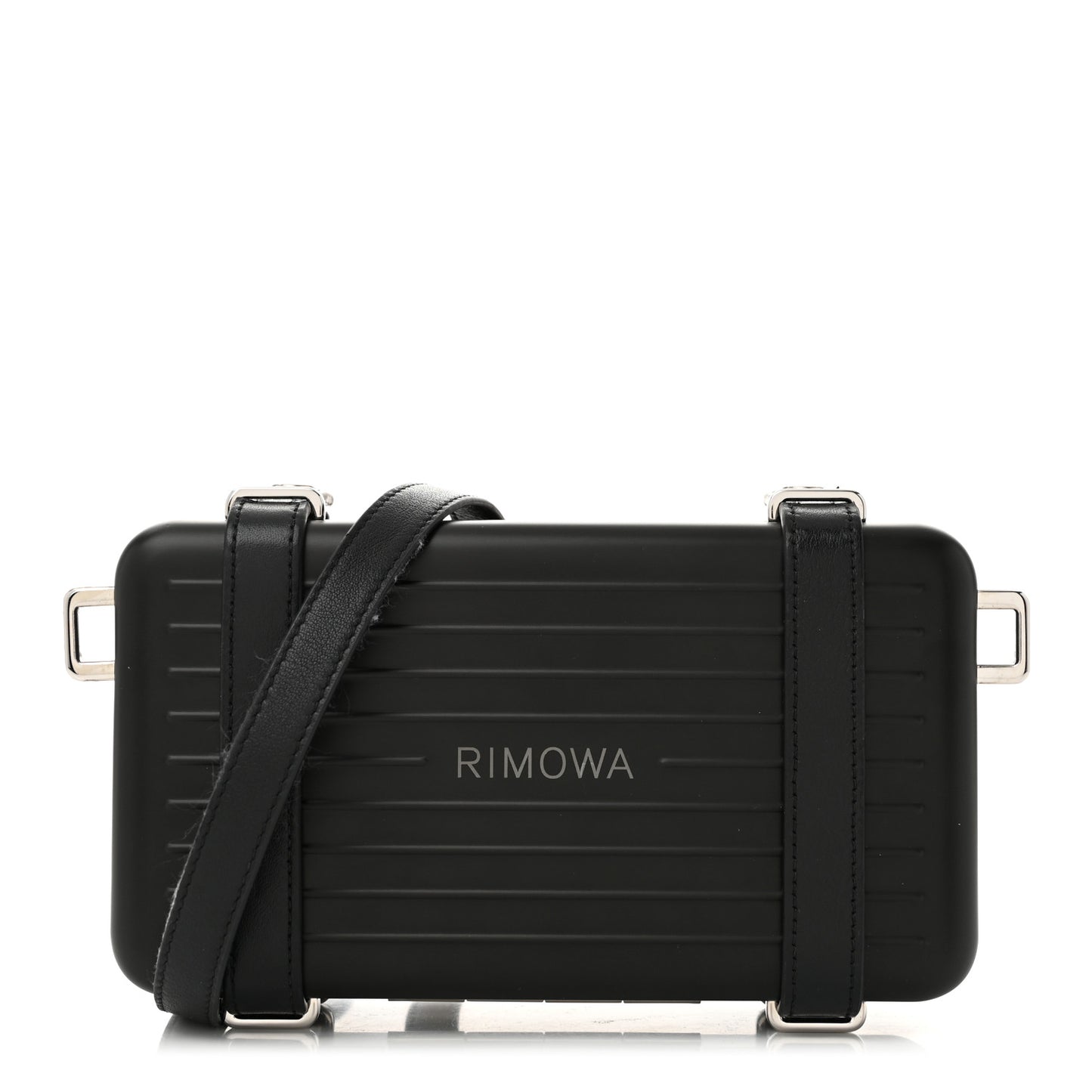 X RIMOWA Aluminum Personal Clutch On Strap Black