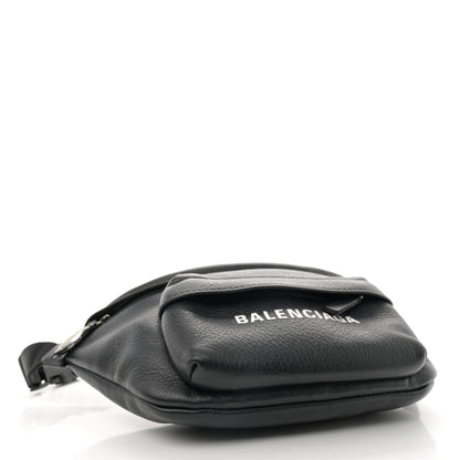 Balenciaga Smooth Calfskin Logo Everyday Beltpack XS Black White 3 of 12