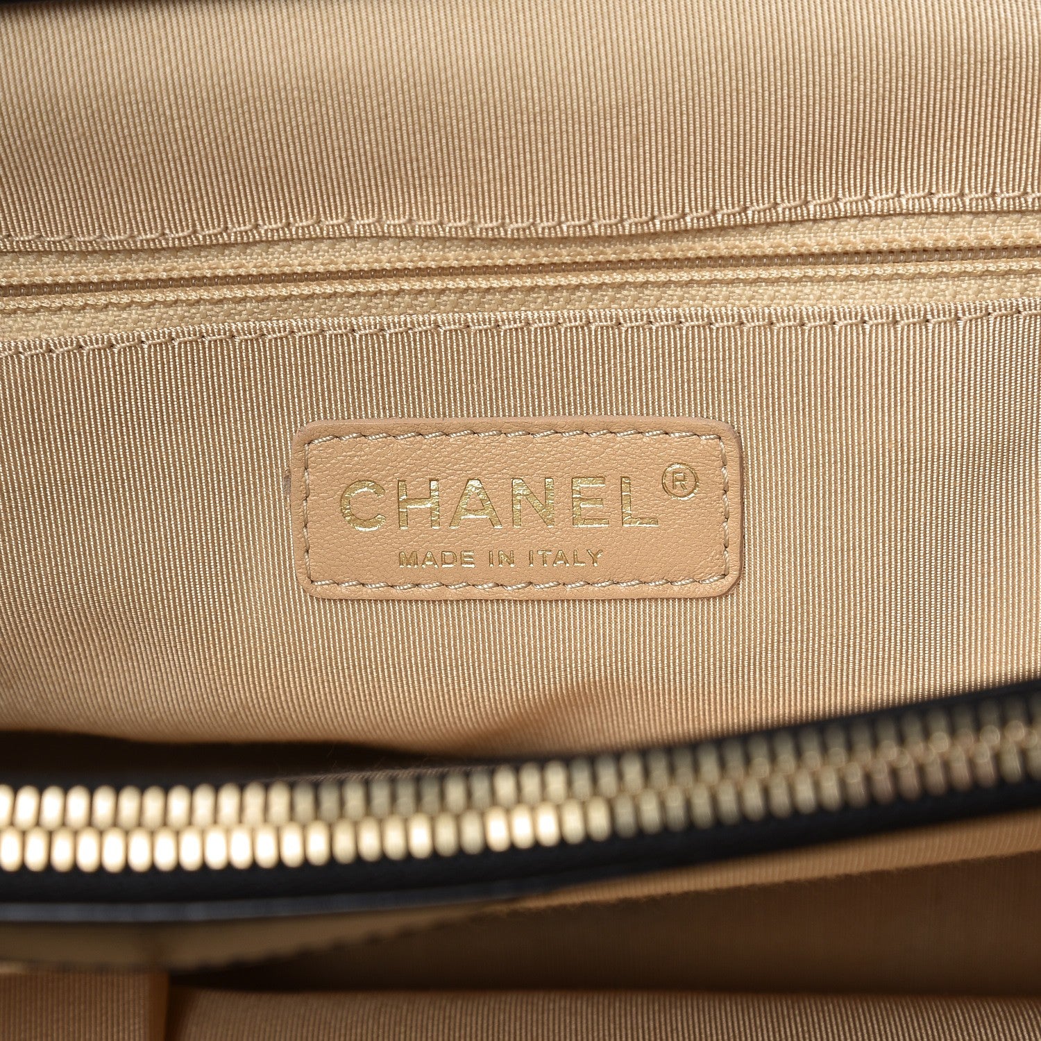Chanel Calfskin Quilted In The Mix Shopping Tote Beige Black 7 of 8