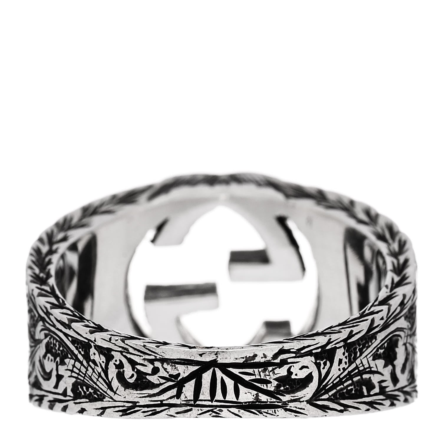 Gucci Sterling Silver Interlocking GG Signet Ring 63 10.5 3 of 6