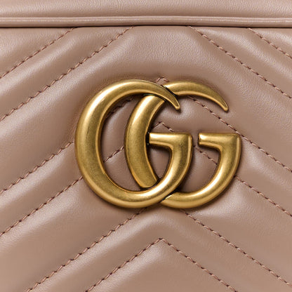 Gucci Calfskin Matelasse Small GG Marmont Chain Shoulder Bag Porcelain Rose 9 of 12