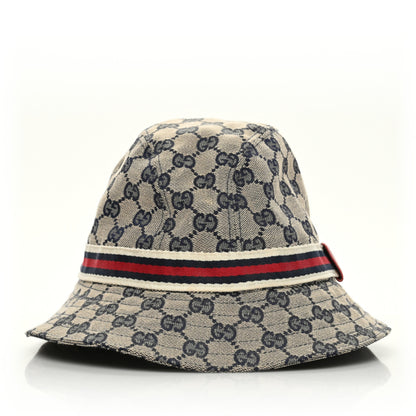 Gucci GG Monogram Web Bucket Hat M Beige Blue 1 of 6