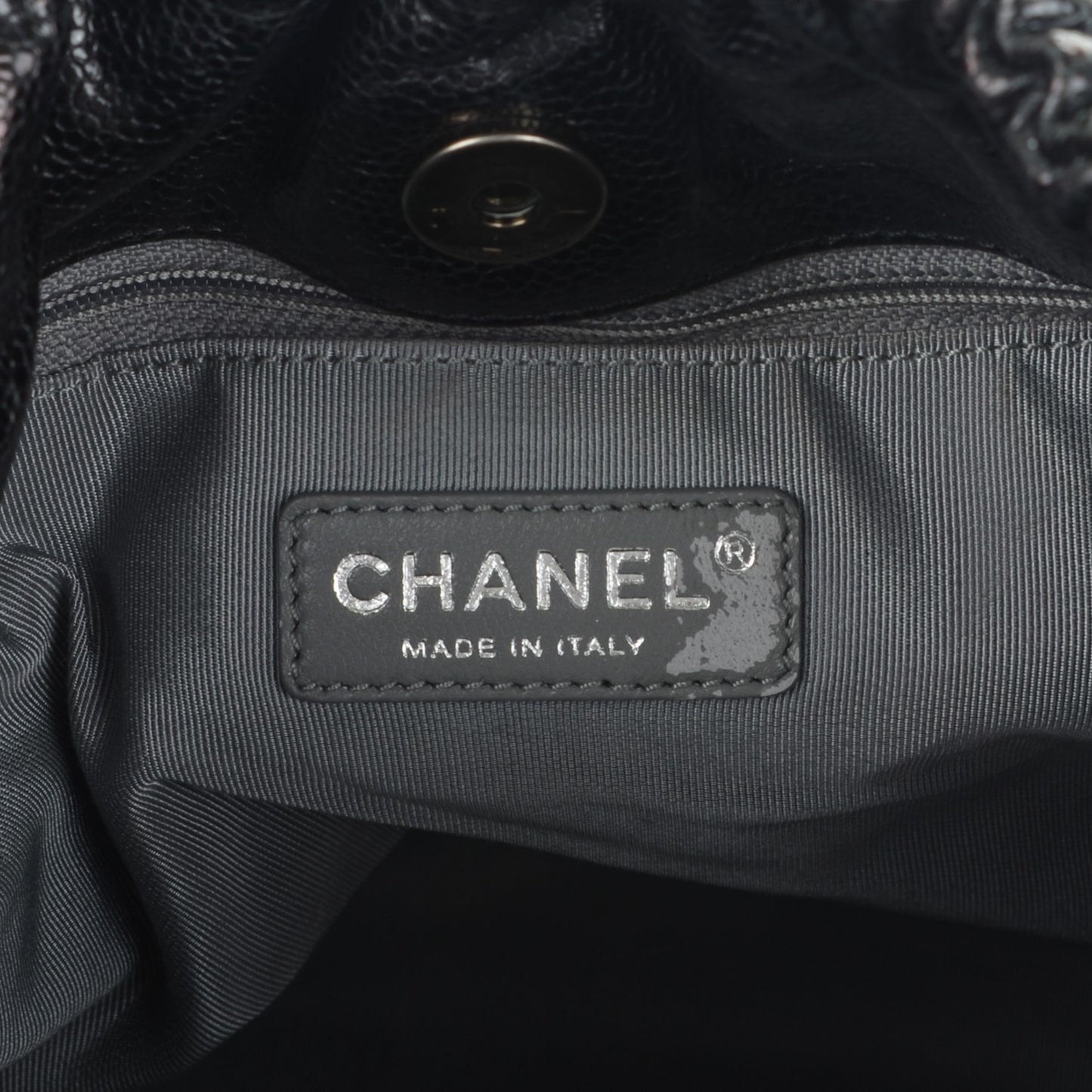 Caviar Quilted Medium Elastic Tote Black