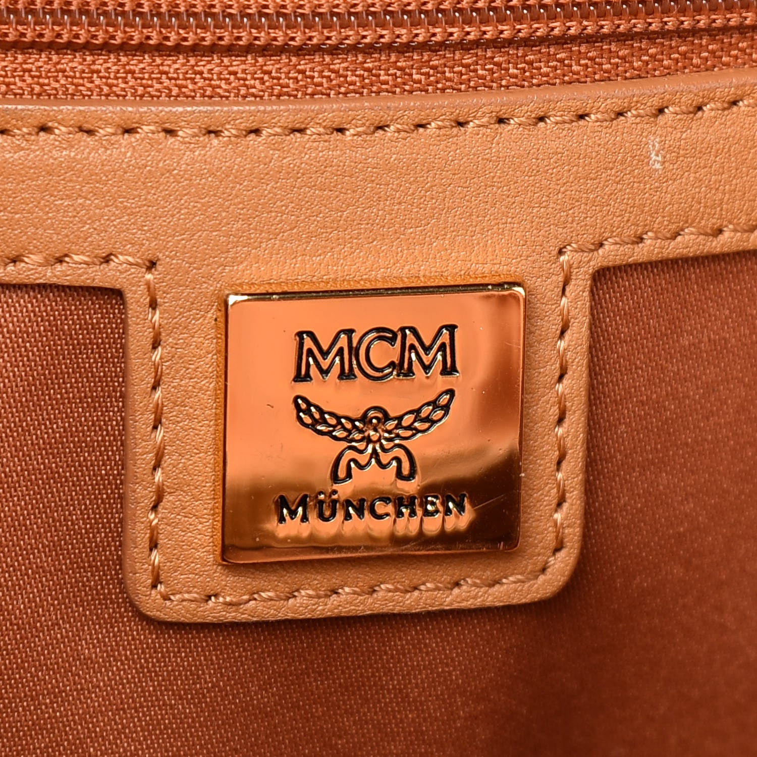 MCM Visetos Small Sprinkle Stud Stark Backpack Cognac 6 of 9