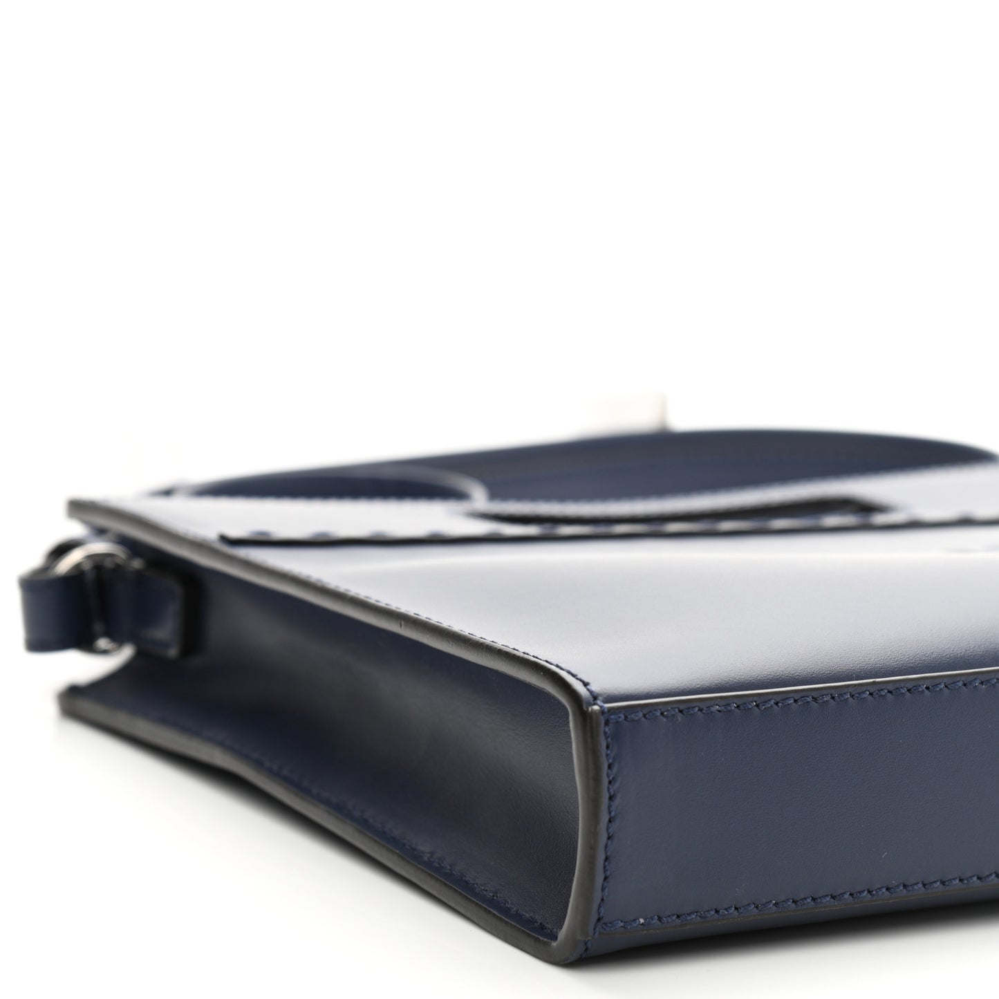 Vitello King Logo Embossed Mini East West Shopper Blueberry