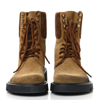 Loewe Suede Mens Sierra Combat Boots 40 Tobacco Brown 3 of 8