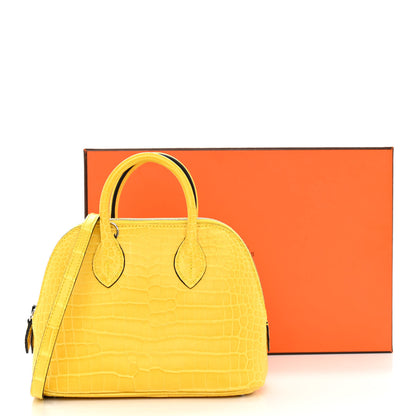 Hermes Matte Porosus Crocodile Mini 1923 Bolide Mimosa 11 of 11