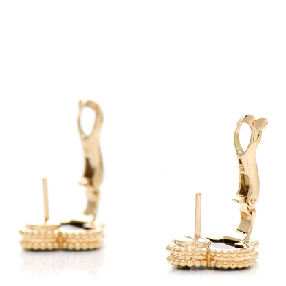 Van Cleef & Arpels 18K Yellow Gold Black Onyx Vintage Alhambra Earrings 3 of 5