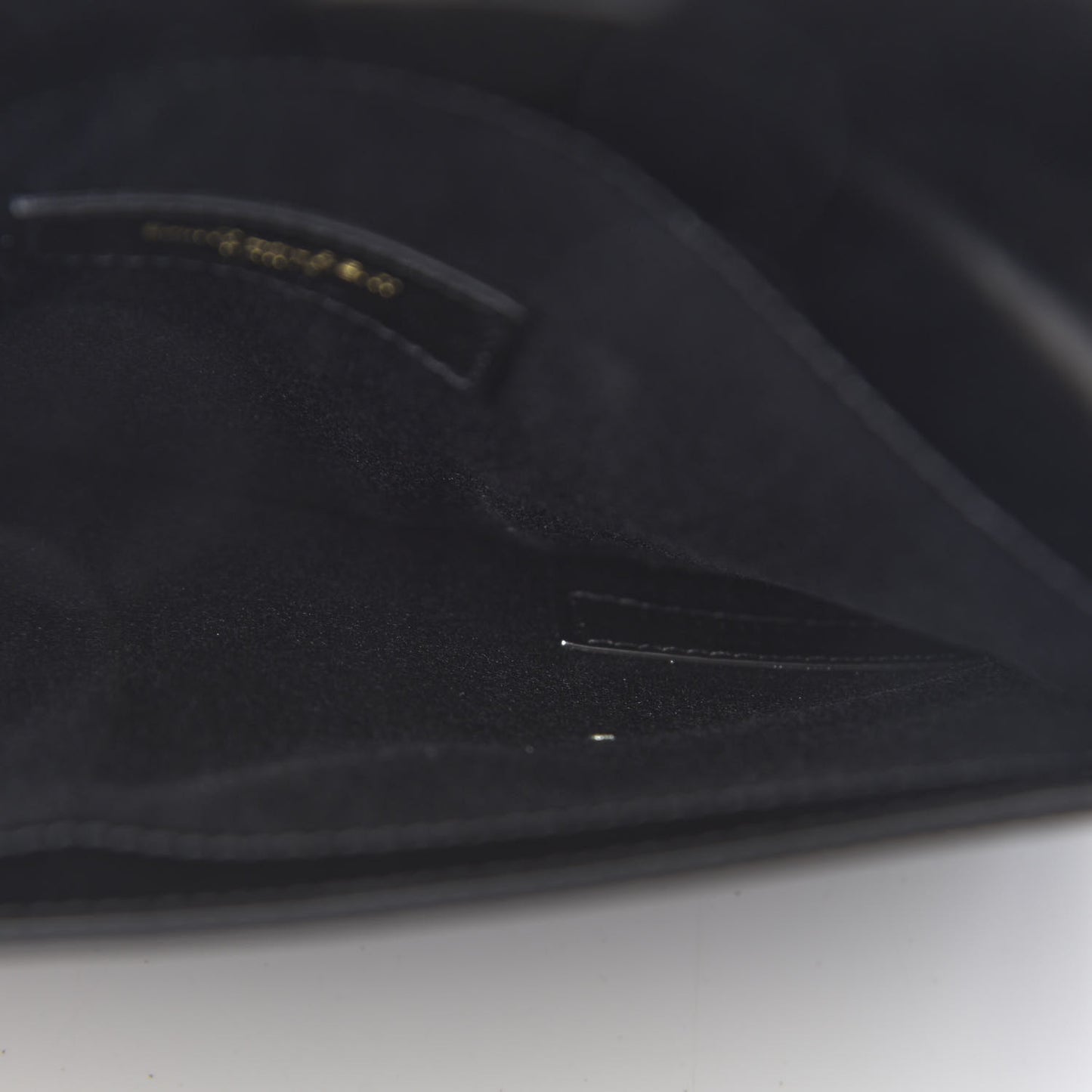 Smooth Shiny Calfskin Monogram Uptown Baby Pouch Black