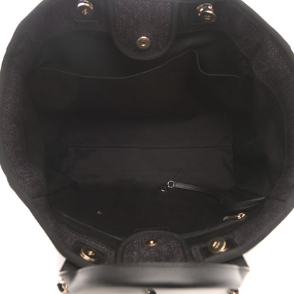 Chanel Woven Straw Raffia Large Deauville Tote Black 5 of 8