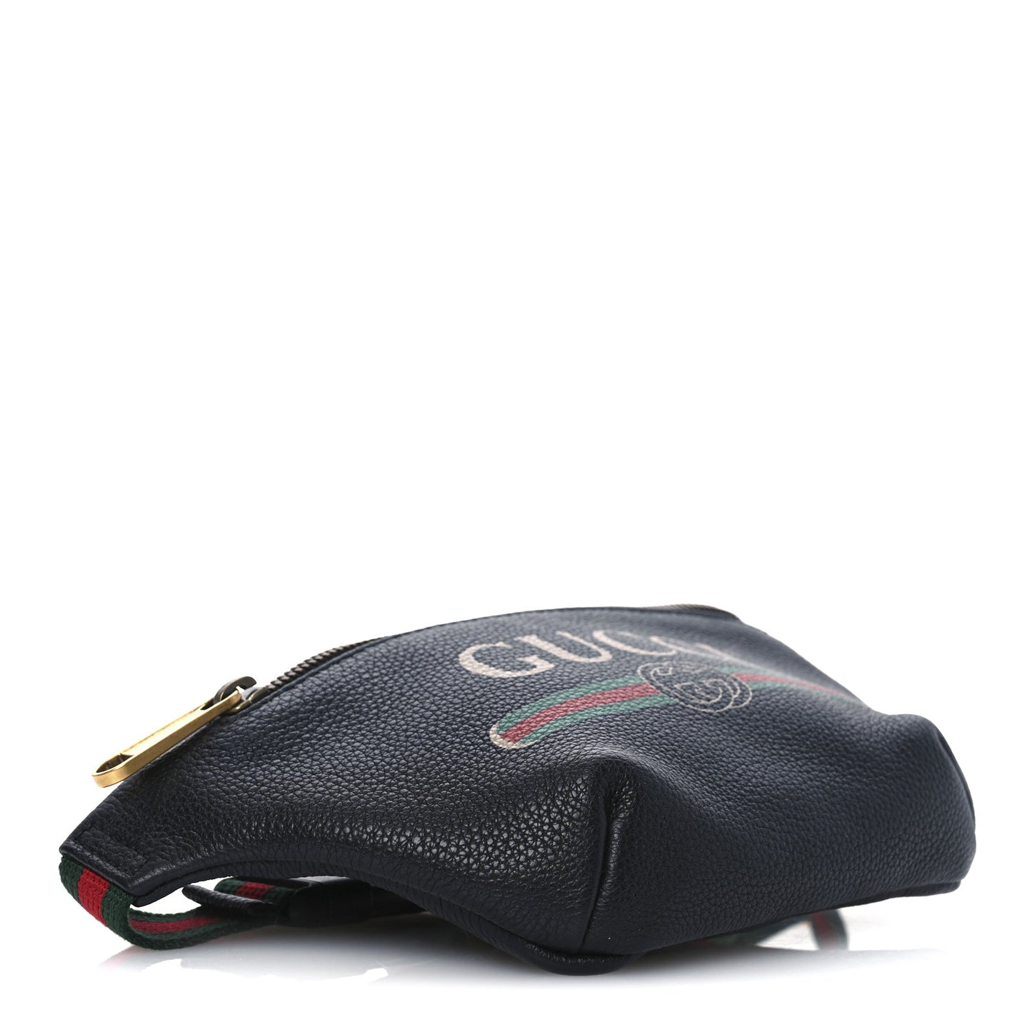 Grained Calfskin Small Logo Belt Bag Black