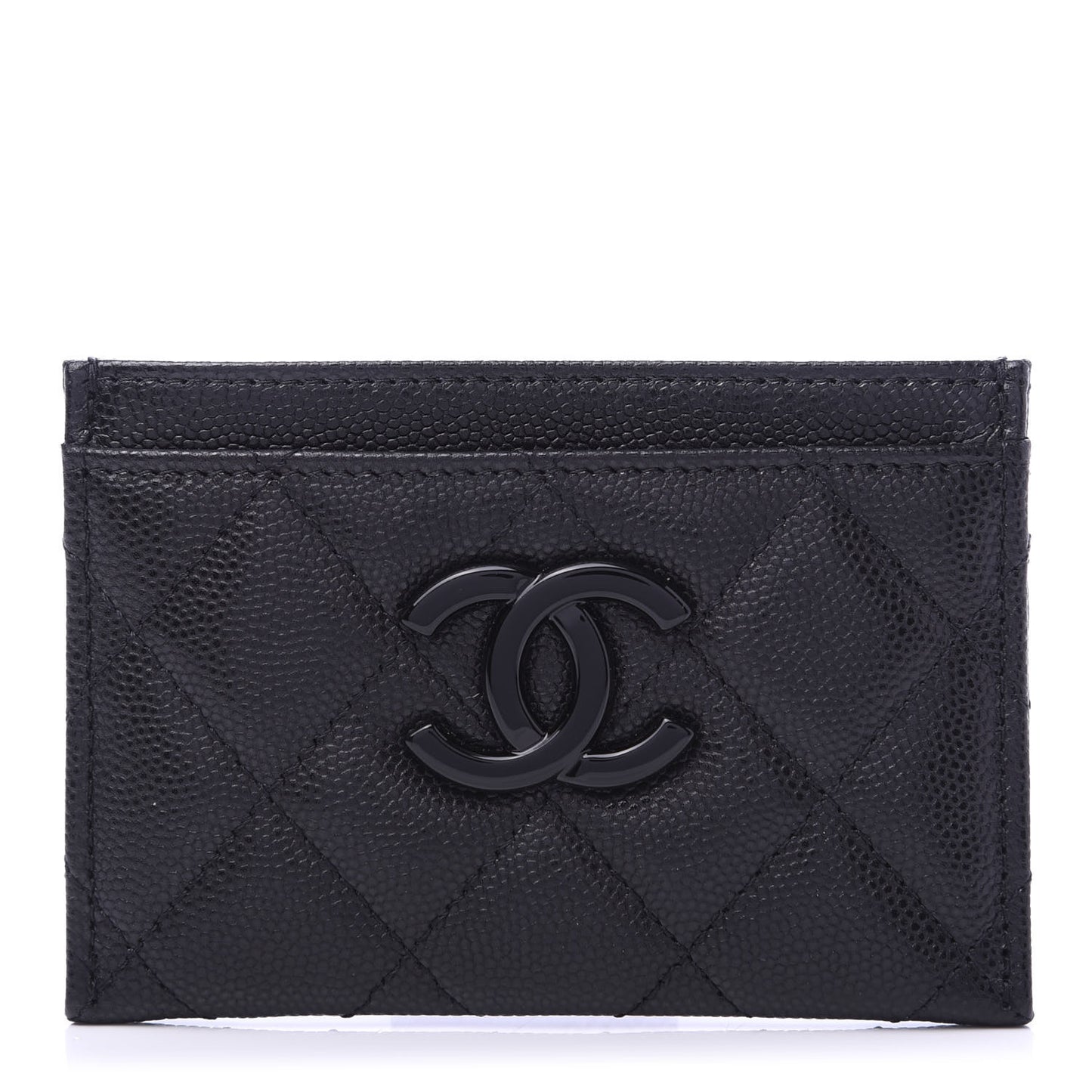 Caviar Quilted My Everything Card Holder Black