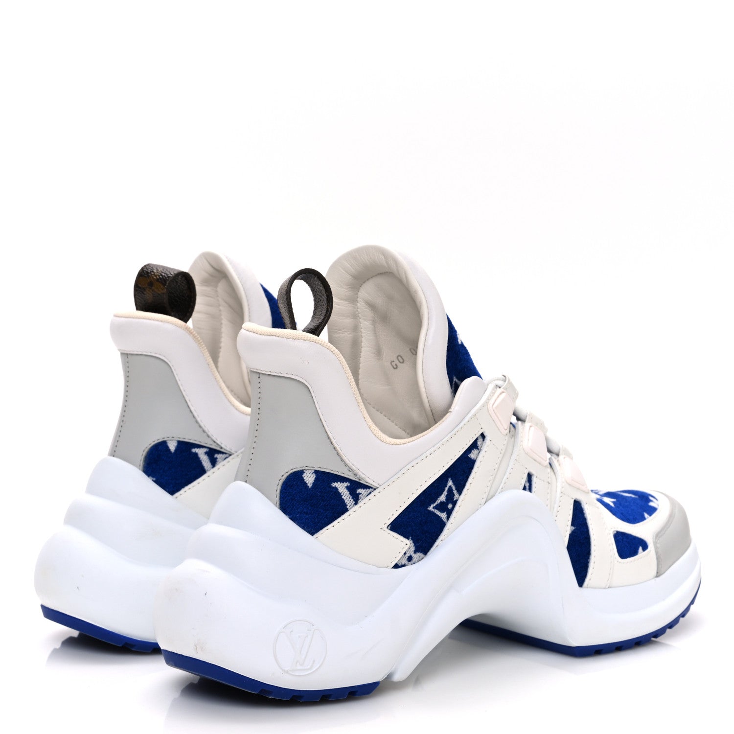 Louis Vuitton Jacquard Velvet Monogram LV Archlight Sneakers 37.5 White Blue 5 of 13