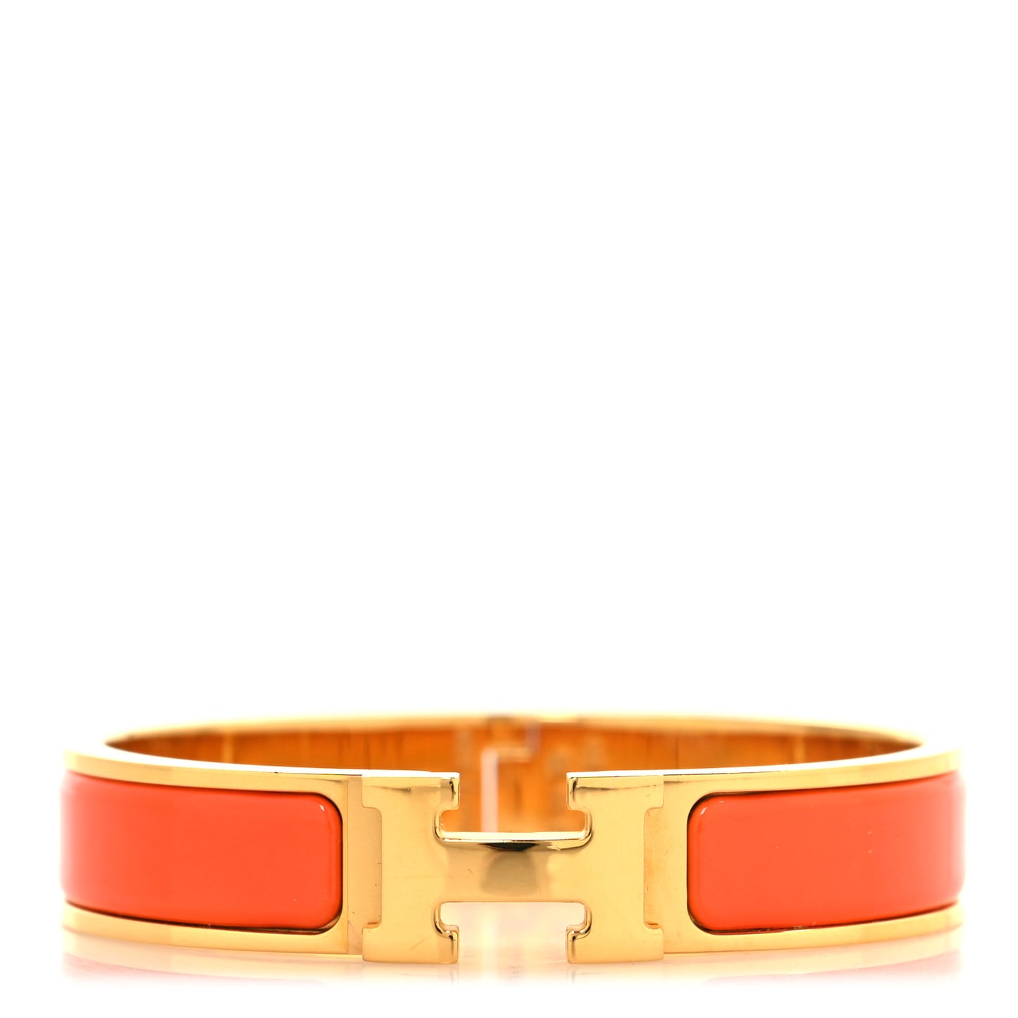 Enamel Narrow Clic Clac H Bracelet PM Orange