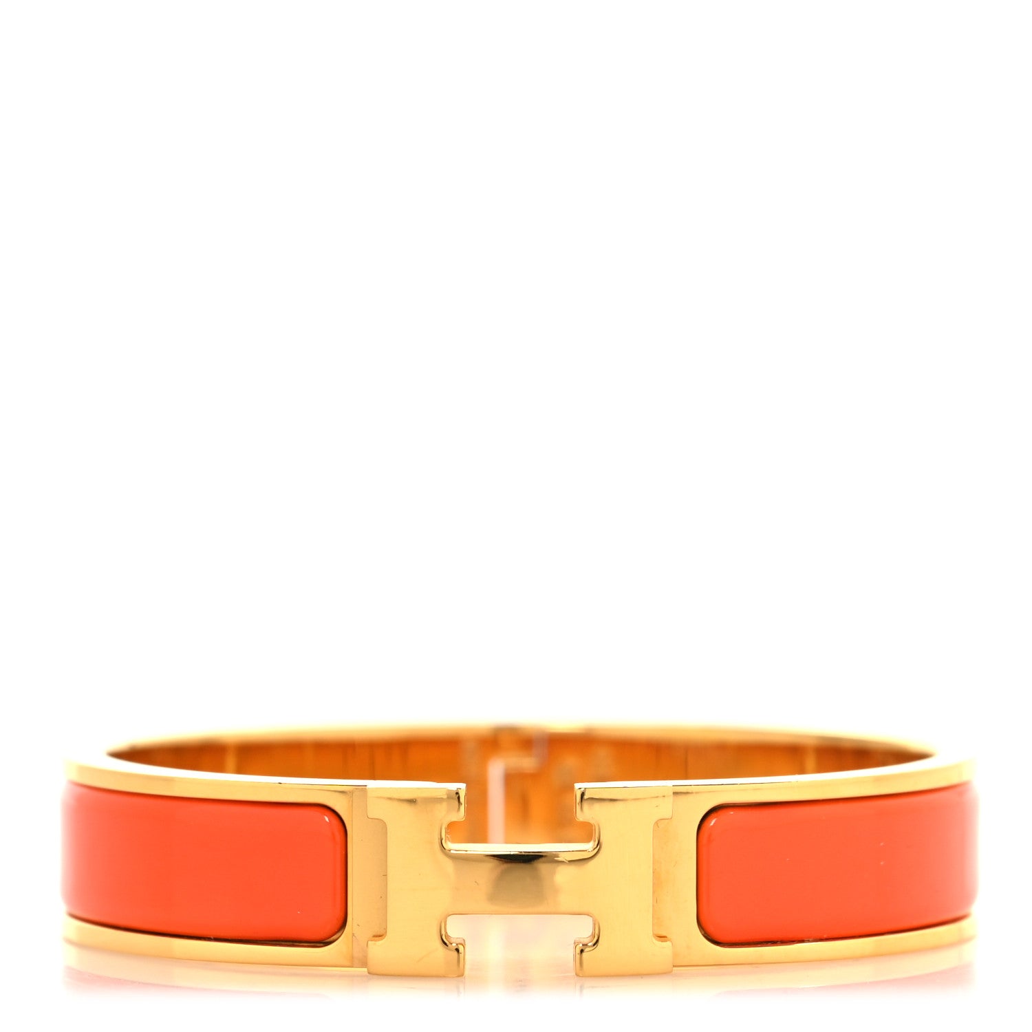 Hermes Enamel Narrow Clic Clac H Bracelet PM Orange 1 of 5