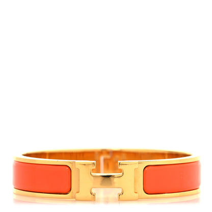 Hermes Enamel Narrow Clic Clac H Bracelet PM Orange 1 of 5